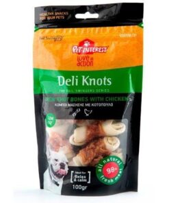 TailSwingers Deli Knots priboljšek za pse - surova koža s piščancem