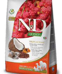 N&D Quinoa Dog Skin&Coat Herring&Coconut riba in kokos