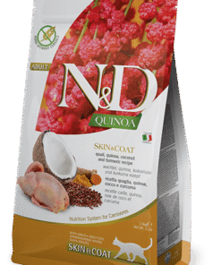 N&D Quinoa Cat Skin&Coat Quail&Coconut prepelica s kokosom