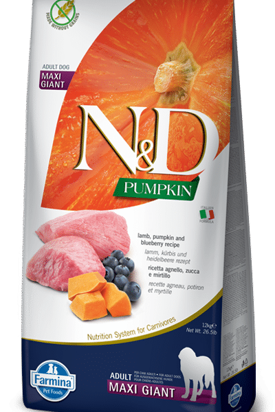 N&D Grainfree Pumpkin Dog Adult GIANT jagnjetina z borovnico
