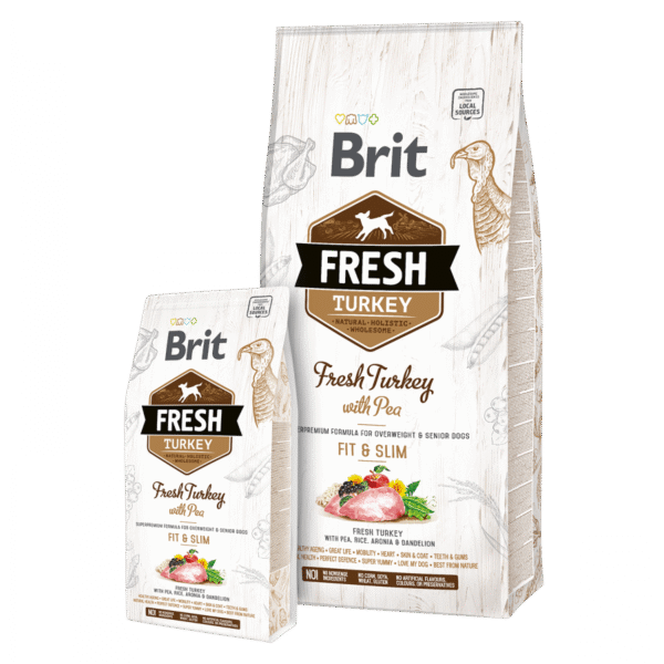 Brit Fresh Adult Light Fit&Slim puran z grahom