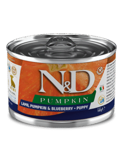 N&D Pumpkin Dog Puppy Mini konzerva jagnjetina z bučo in borovnicami 140 g