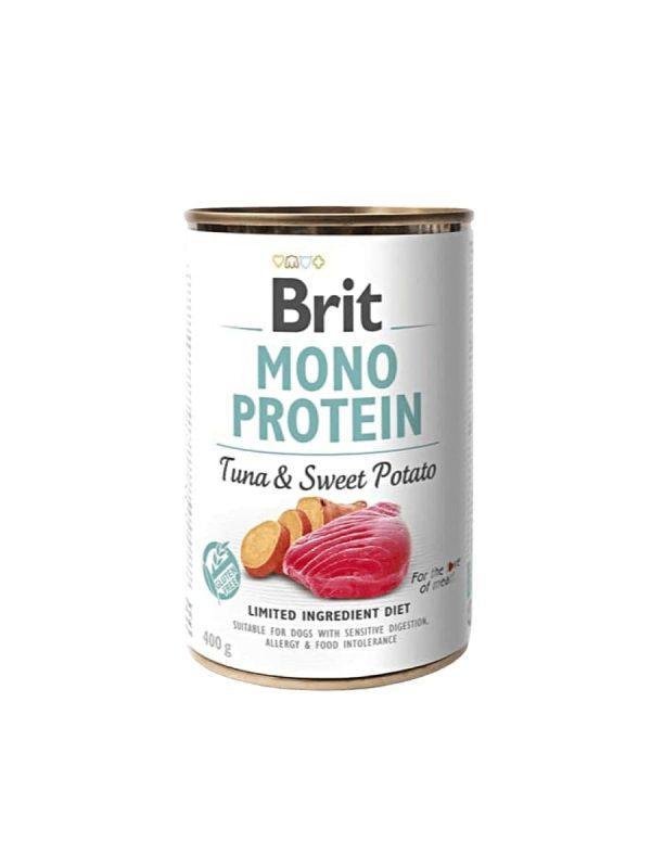 BRIT pasja konzerva MONOPROTEIN - tuna s sladkim krompirjem