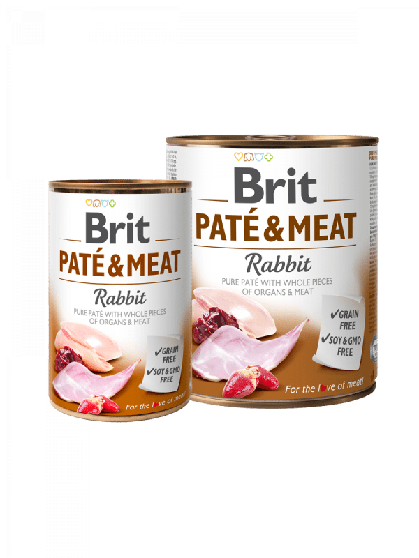 BRIT pasja konzerva PATÉ & MEAT - zajec
