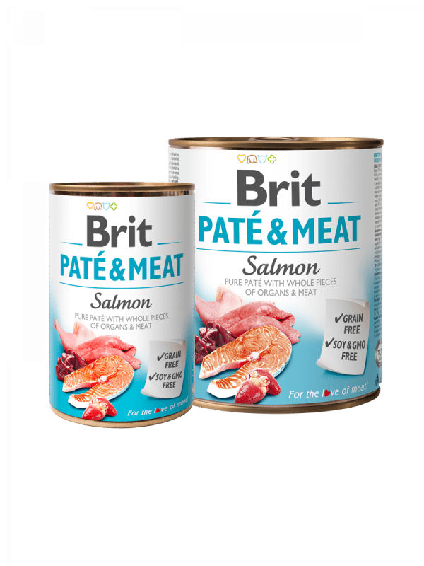 BRIT pasja konzerva PATÉ & MEAT - losos