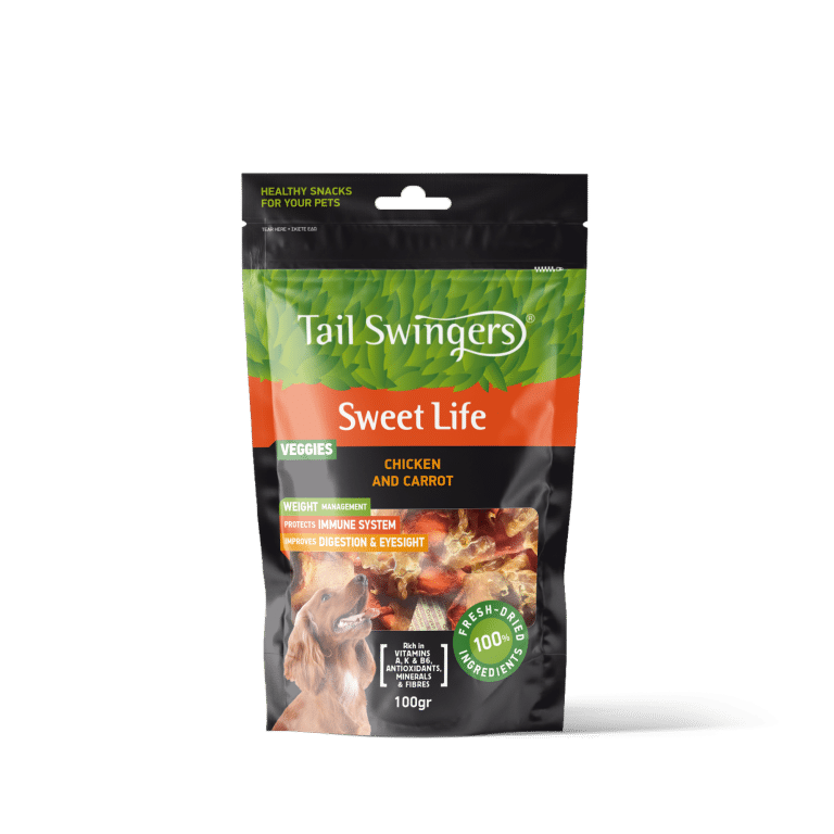 TailSwingers Sweet Bites priboljšek za pse - piščanec s korenčkom
