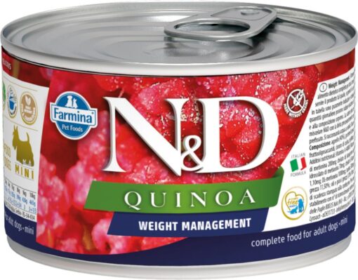 N&D Quinoa Dog Adult Mini konzerva Weight Management jagnjetina 140 g