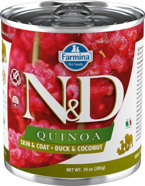 N&D Quinoa Dog Adult konzerva Skin&Coat raca s kokosom 285 g