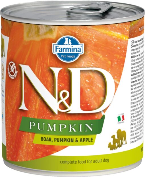 N&D Pumpkin Dog Adult konzerva merjasec z bučo in jabolkom 285 g