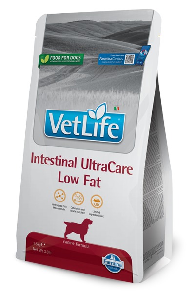 Farmina Vet Life Dog Intestinal UltraCare Low Fat – nizkomaščobna dieta za prebavila